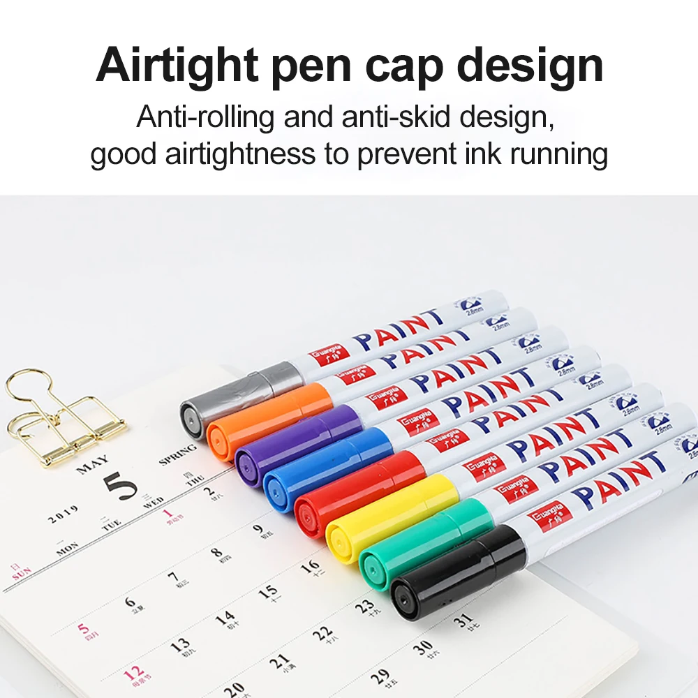 1PCS Permanent Paint Marker Pen Waterproof Colorful DIY Graffti Art Marker Pen Cars Wheel Tire Oily Mark Car Accessories