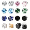 2pcs/pair Unisex Magnetic Ear Studs Six Claw Round Cubic Zirconia Clip Earrings Non Piercing Daily Wear Jewelry For Men Women 1