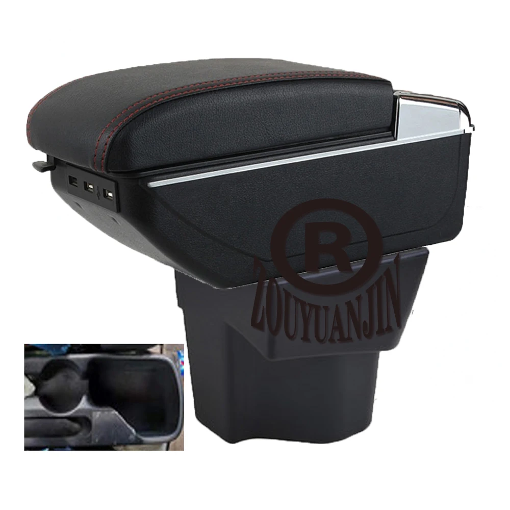 

For KIA Rio 5 Armrest Box Elbow Rest Dual Layer Heighten Central Store Content Cup Holder Ashtray Accessories