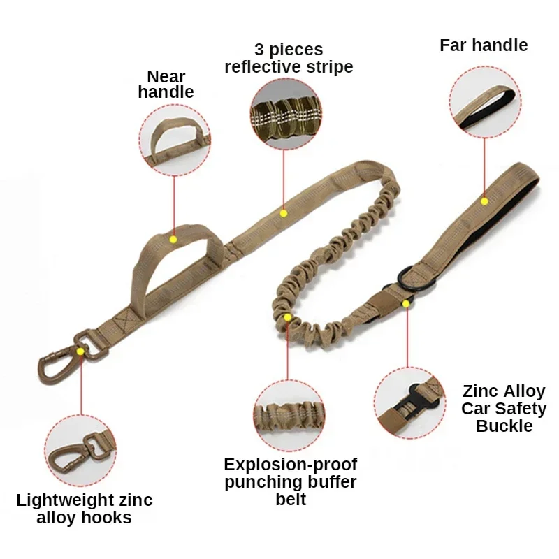 Pet Dog Collar Leash Set Nylon Material Durable Dog Collar Reflective Leash Pet Tactical Training Large Set dog leash dog collar pet collar