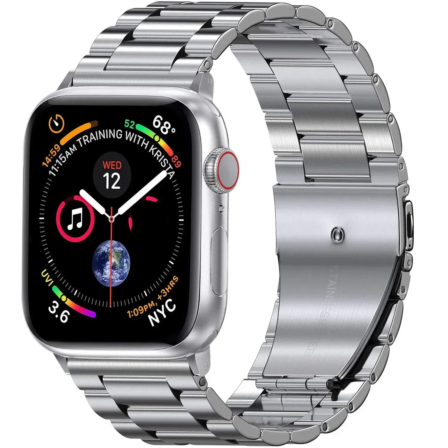 Elegant Stainless Steel Watch Strap - Premium Metal Bracelet Band