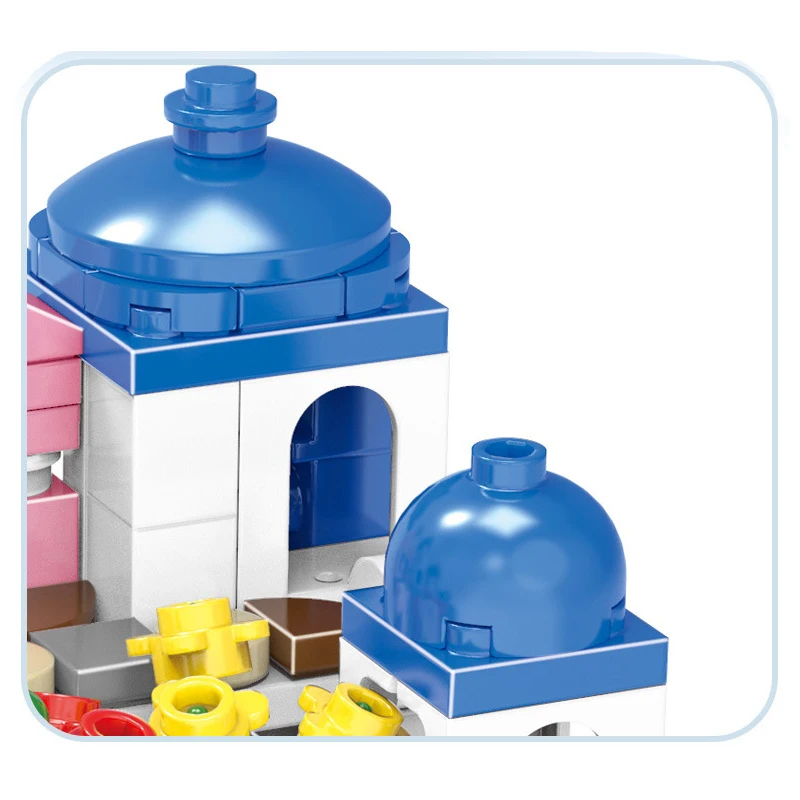 City Series Girls Santorini Castle Building Block Create Unique Structures Classic DIY Model Brick Toys Gift for Children Kids