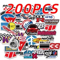 50/100/200pcs Cool Racing Car JDM Stickers Decals Laptop Skateboard Luggage Phone Helmet Waterproof Motorcycle Sticker Packs 1