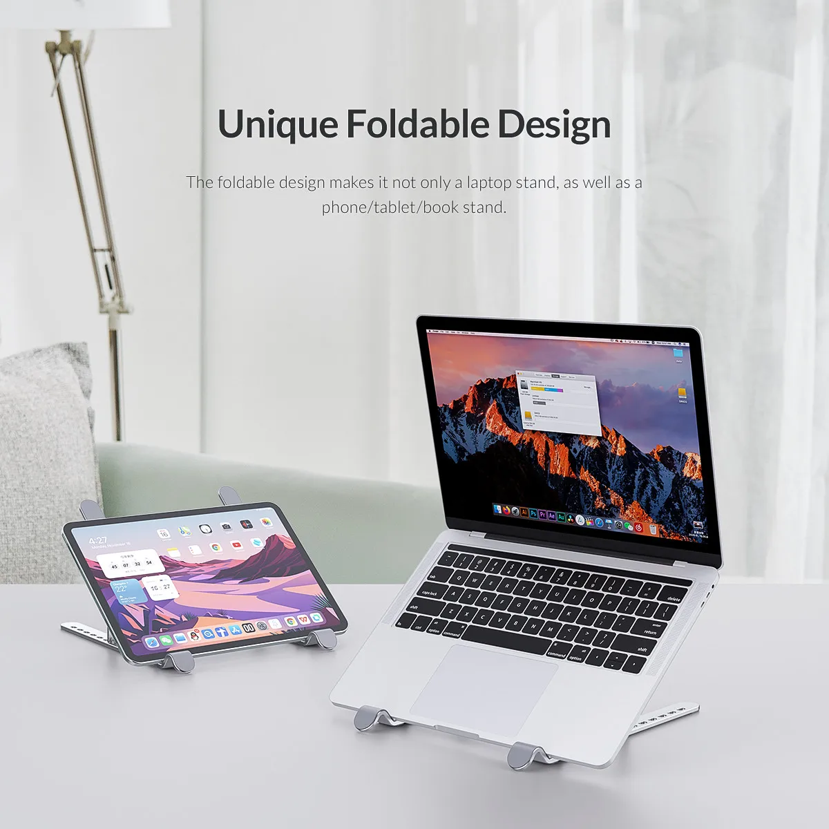 ORICO 노트북 스탠드 접이식 노트북 홀더 MacBook 태블릿 베이스 스탠드용 휴대용 조절식 알루미늄 컴퓨터 모니터 홀더