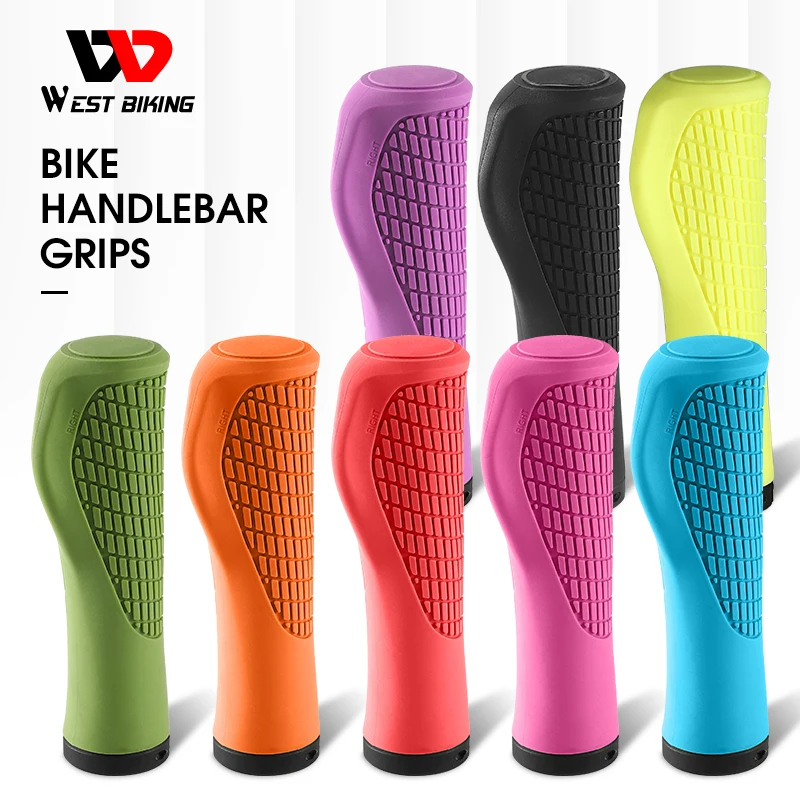West Biking YP0804060 Handle Grip Bicycle Soft | Ergonomic Bicycle Grips Mtb | West Biking Mtb Bike Grips - Bicycle Grips
