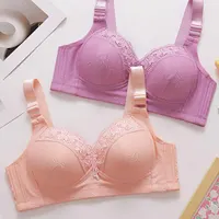 Sexy Lace Flower Surface Women Bra Four Rows Of Three Buttons No Steel Ring Large Size Underwear Skin-Friendly And Soft Lingerie 2