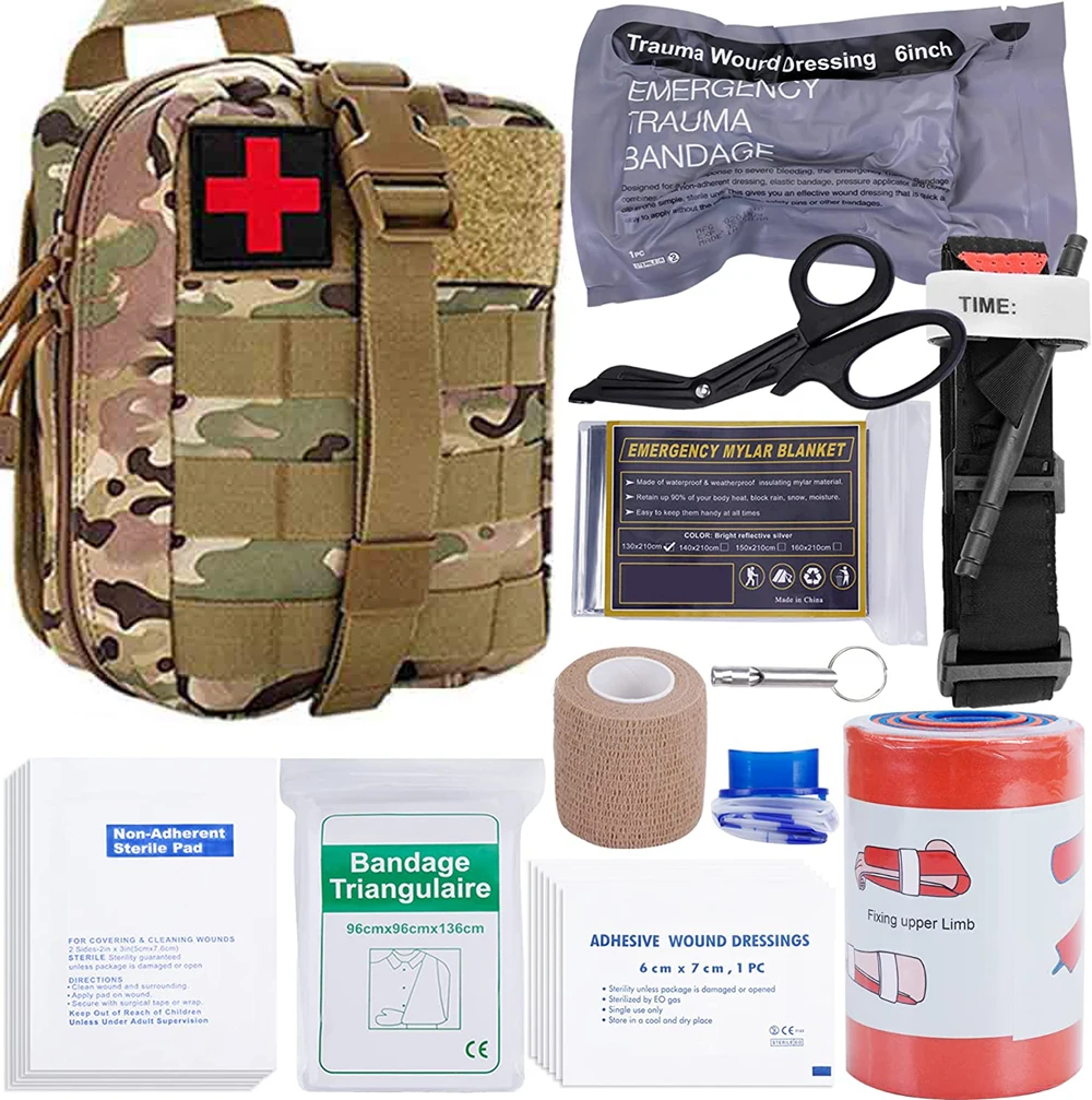 

Tactical first aid kit Survival Kit EMT Bug Out Bag EDC Emergency Supplies Molle Military Admin PouchI FAK EMT for Trauma