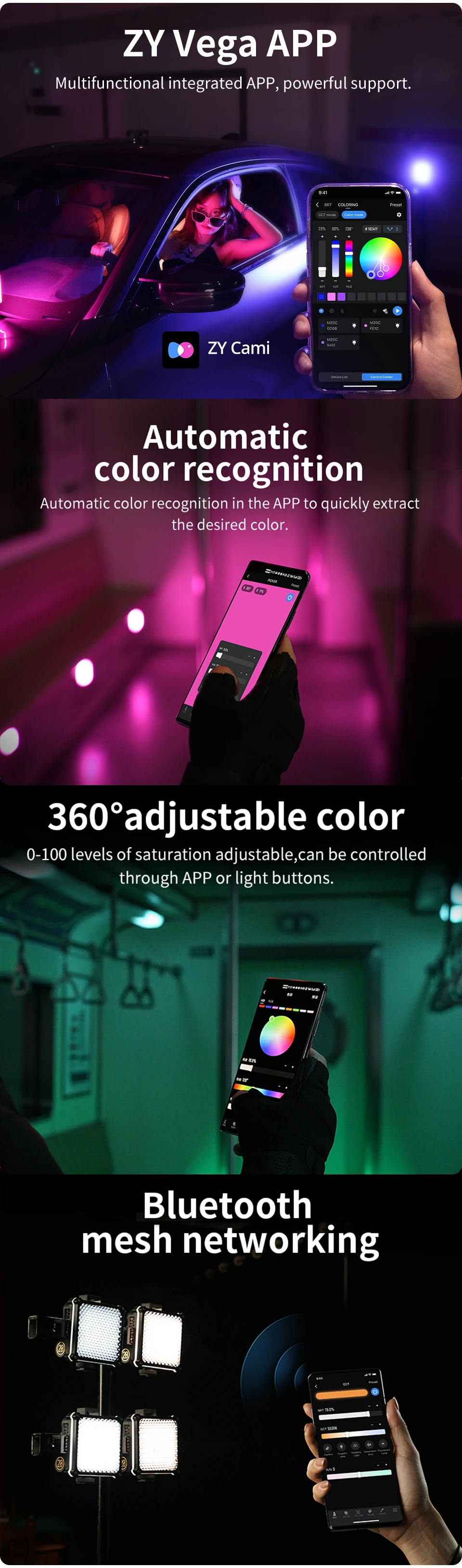 FIVERAY M20C RGB 20W M20 LED Video Light 2500K-10000K Photography Lights Fill La