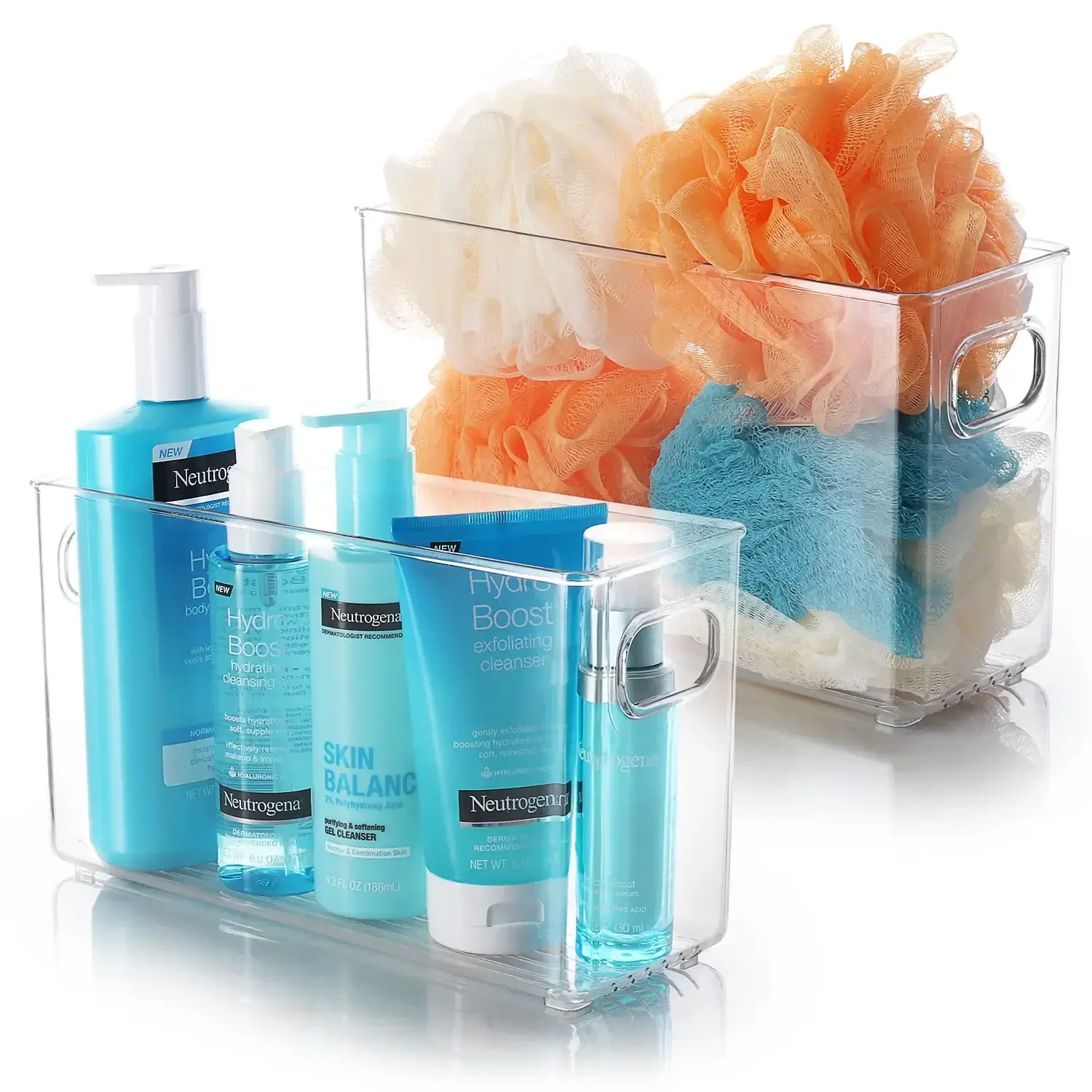 

2 Pack Clear Plastic Storage Organizer, Storage Containers , Storage, Organizer Box, Kitchen Storage Container, Kitchen Storage；