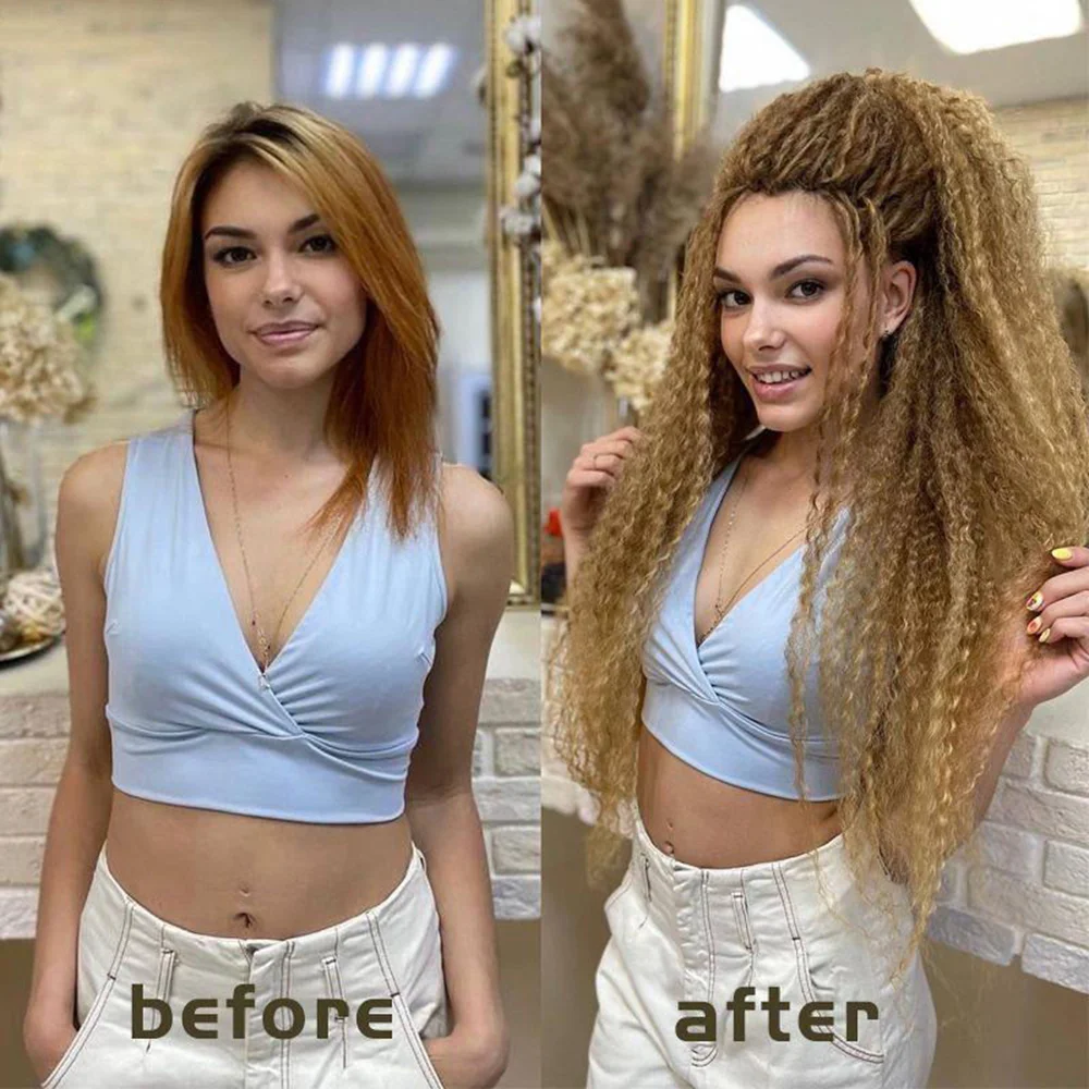 20 Inch Synthetic Brazilian Braids Crocet Hair Soft Ombre Marly Hair Extensions Yaki Kinky Curly Crochet Hair for Black Women