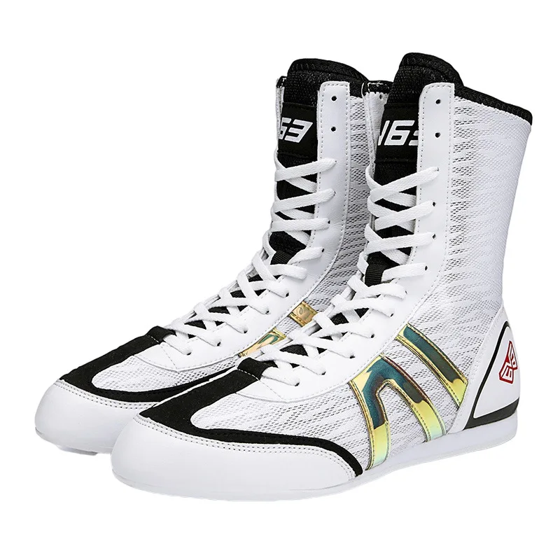 

V63 High Tube Kid Boxing Sneakers Indoor Fitness Shoes Men's Ultra Light Training Weightlifting Fighting Shoes