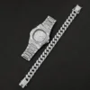 2pcs/set Women's Watch Luxury Rhinestone Quartz Watch Analog Stainless Steel Wrist Watch With Bracelet Set, Gift For Mom Her 6