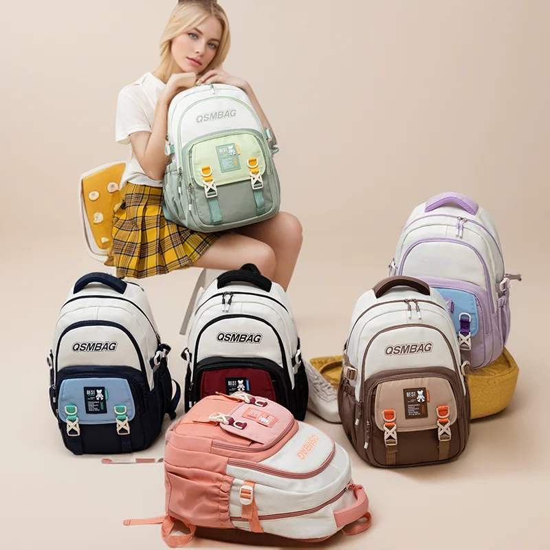 Junior High School Student Schoolbag Female 2024 New Special Large Capacity Strong and Durable Backpack Preppy Style Backpack
