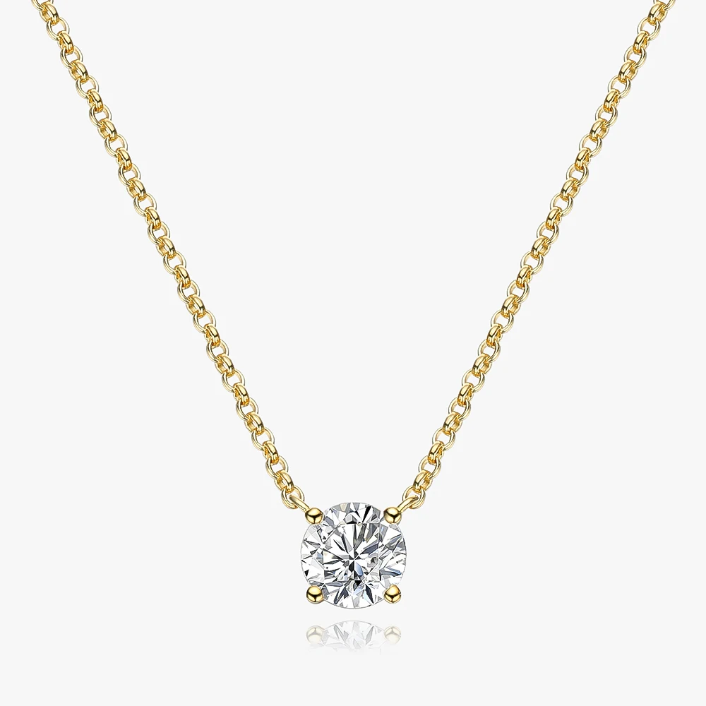 Real 1 Carat D Color Moissanite Pendant Necklace 100% 925 Sterling Silver Sparkling Engagement Wedding Party Fine Jewelry OEVAS