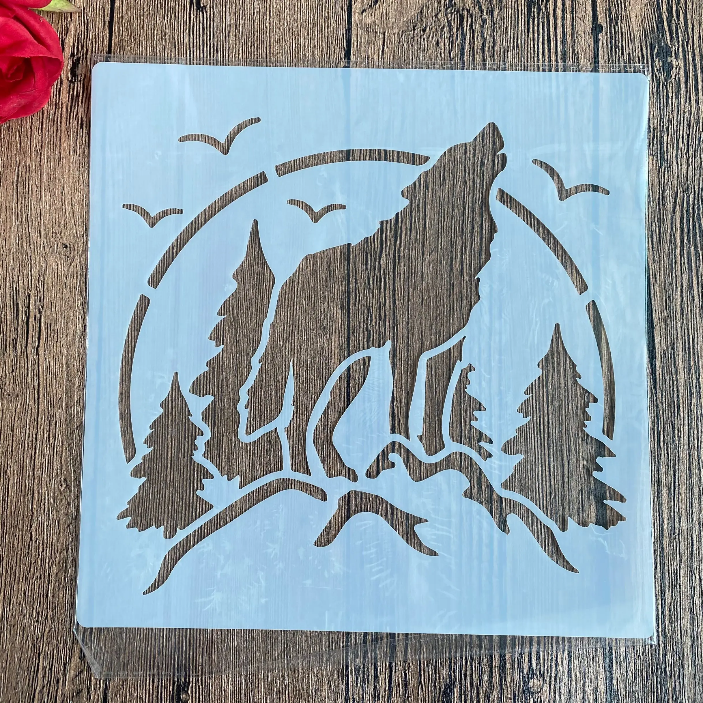 4 개/대 20*20 cm diy 공예 동물 금형 그림 스텐실 스탬프 사진 앨범 나무, 직물, 벽에 양각 종이 카드