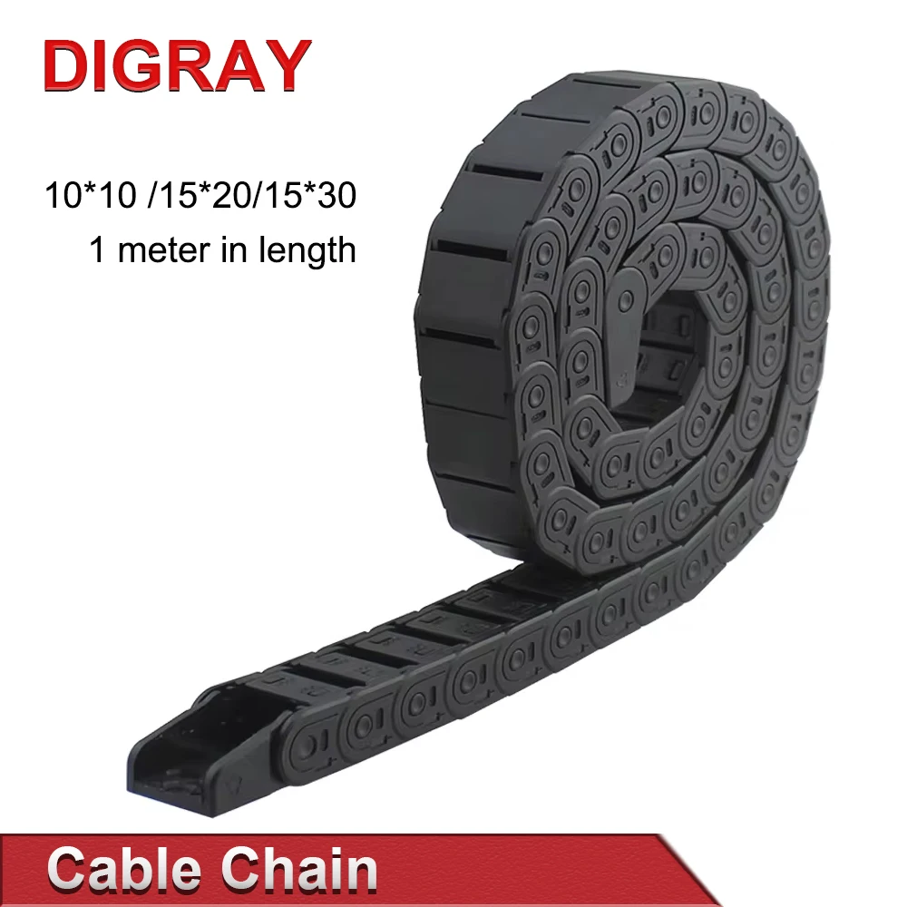DIGRAY Cable Drag Chain 7*7 10*10 15*20 15*30mm 1M Non-opening Semi-enclosed Plastic Drag Chain Transmission plastic cable chain cable carrier