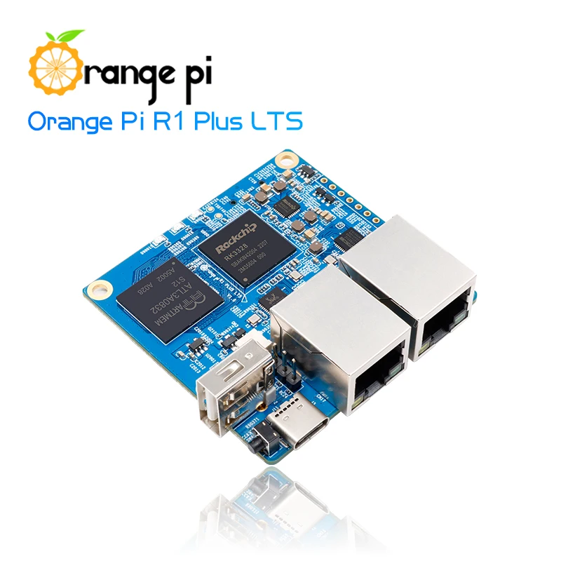 Orange Pi R1 Plus LTS 1GB RAM Rockchip RK3328 Dual Gigabit LEDE SBC Single Board Computer Mini PC OpenWrt Development Board single board computer