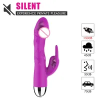 Riesiger Silikondildo, Kaninchenvibrator für Frauen, Stimulation der Klitoris, Massage, 10-Gang-G-Punkt-Vibrator, Sexspielzeug für Erwachsene 3