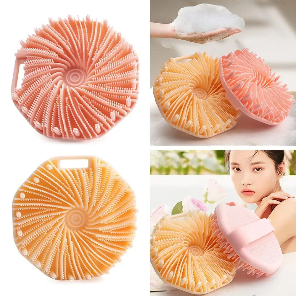New Silicone Shower Cleansing Brush Anti-Slippery Handles Silicone Body Scrubber Exfoliating Massage Bath Brush Bath Tool