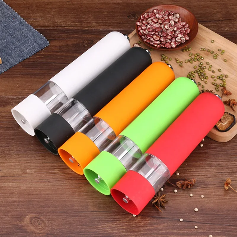 Electric Pepper and Salt Mill Grinder with LED Light Cordless Adjustable Coarseness Spice Grinder Kitchen Cooking Helping Tool