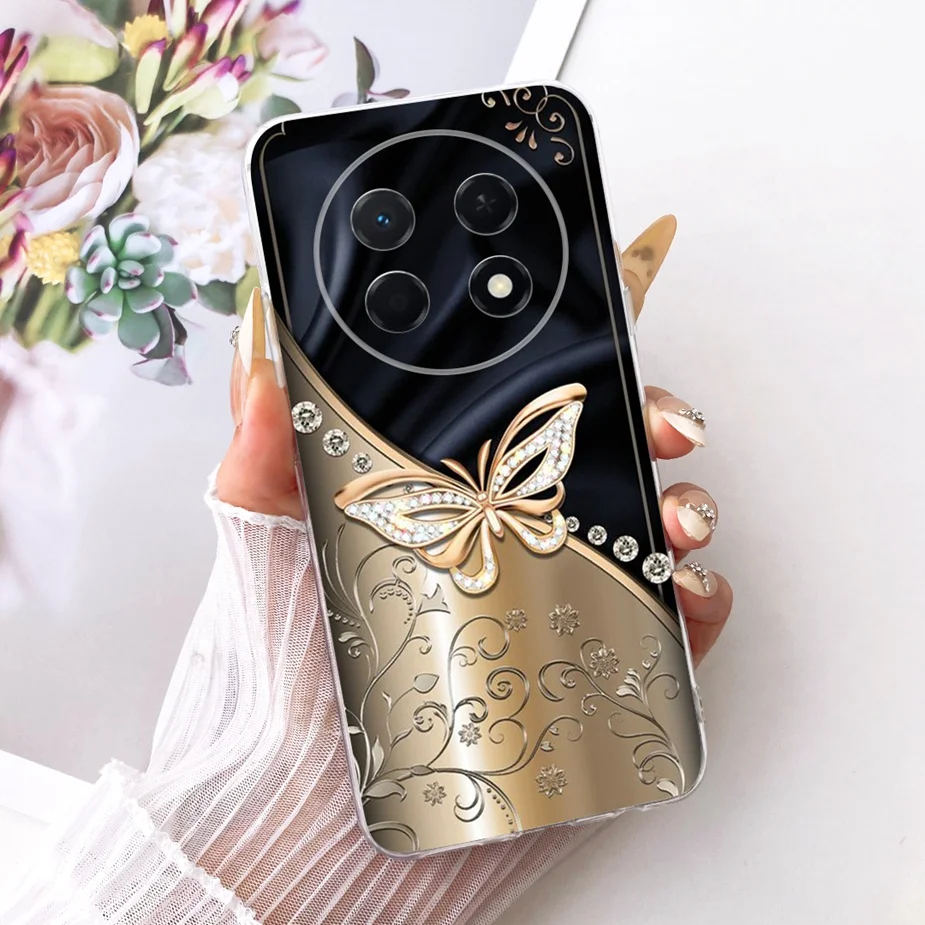 Cute Cat & Peacock Painted Soft Silicone Case - Enhanced Protective Cover