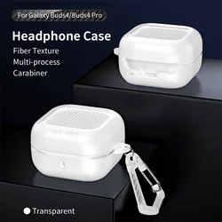 Shockproof Protective Earbuds Case with Keychain - Durable Cover - Galaxy Buds 4 (Transparent)