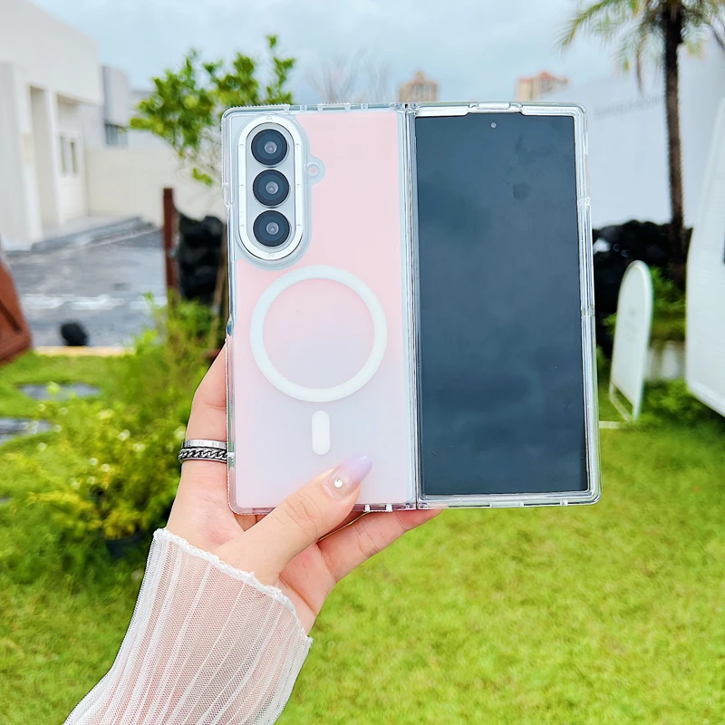 Magnetic Colorful Hybrid Phone Case with Aluminum Buttons