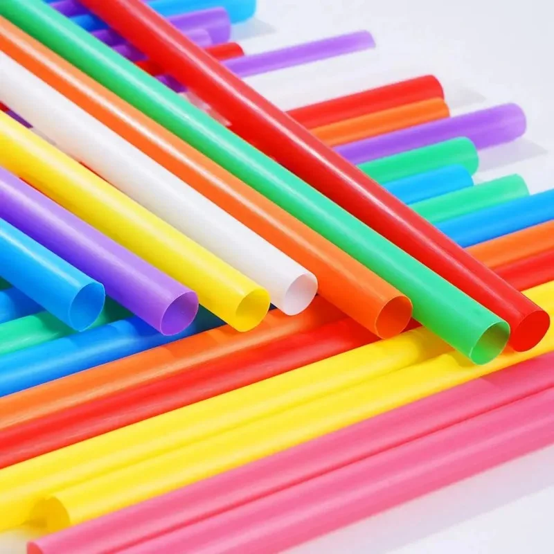 Colorful Disposable Straws Plastic Drinking Straw for Milk Tea Juice Cocktail Wedding Birthday Party Decor Supplies 300/100pcs disposable plastic straws