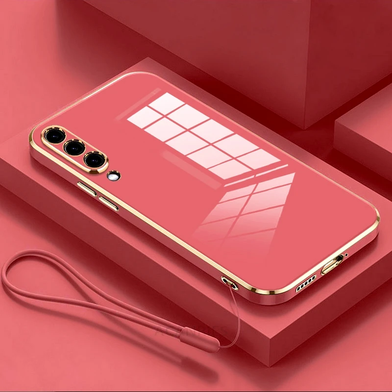 Luxury Plating Lanyard Silicone Case for Samsung Galaxy - Premium Back Cover