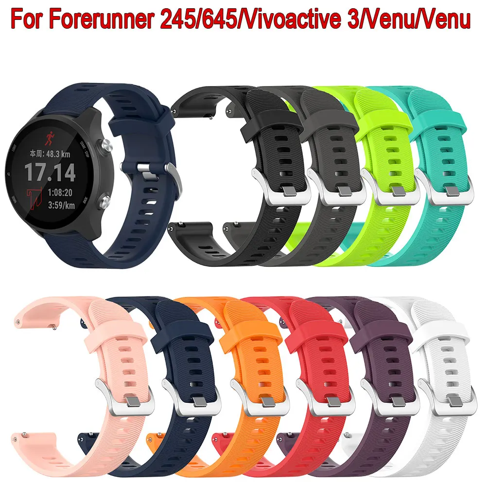

Ремешок для смарт-часов Garmin Forerunner 245 645 Vivoactive 3 Music Benz Samsung Galaxy Watch 42 мм, силиконовый браслет, браслет