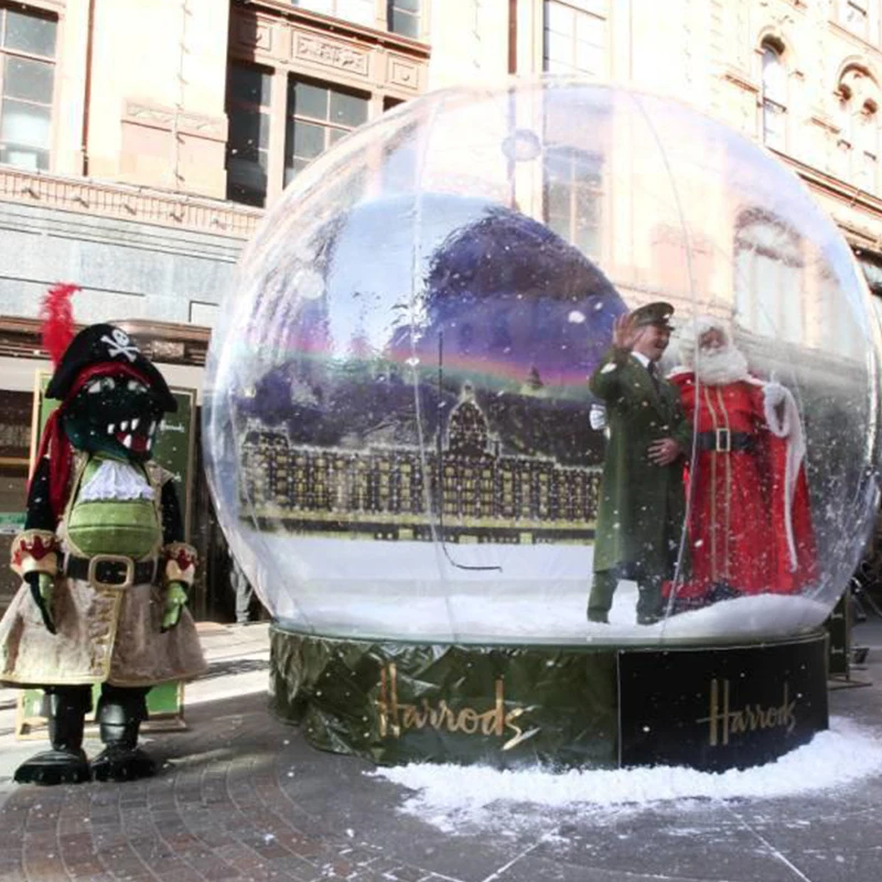 

For Christmas Giant Inflatable Snow Globe Bubble Dome Tent With Blower 2M/3M/4M Human Snow Globe Cheap Clear Dome Hot Sale