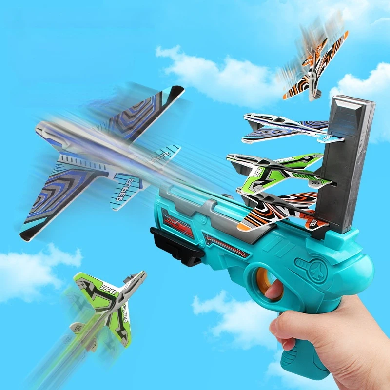 Children's Outdoor Boy Toys Hand Throwing Spin Glider Model Launcher 10 pcs children s trophy contest reward game toy small plastic mini model competition