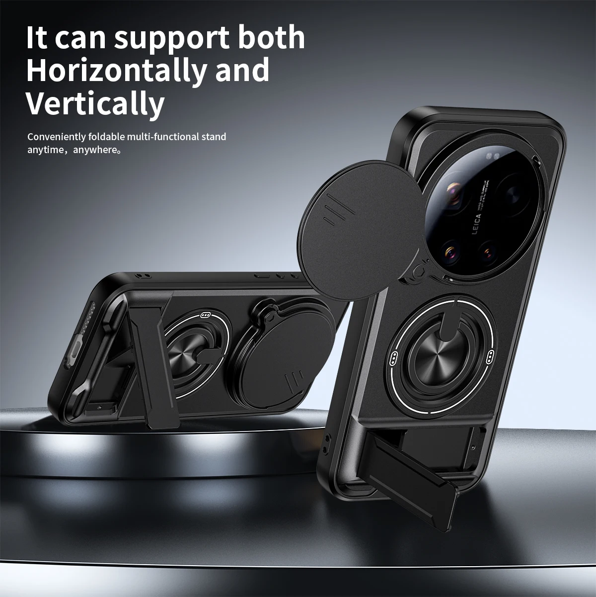 Magnetic Stand Slide Camera Protector Shockproof Armor Phone Case