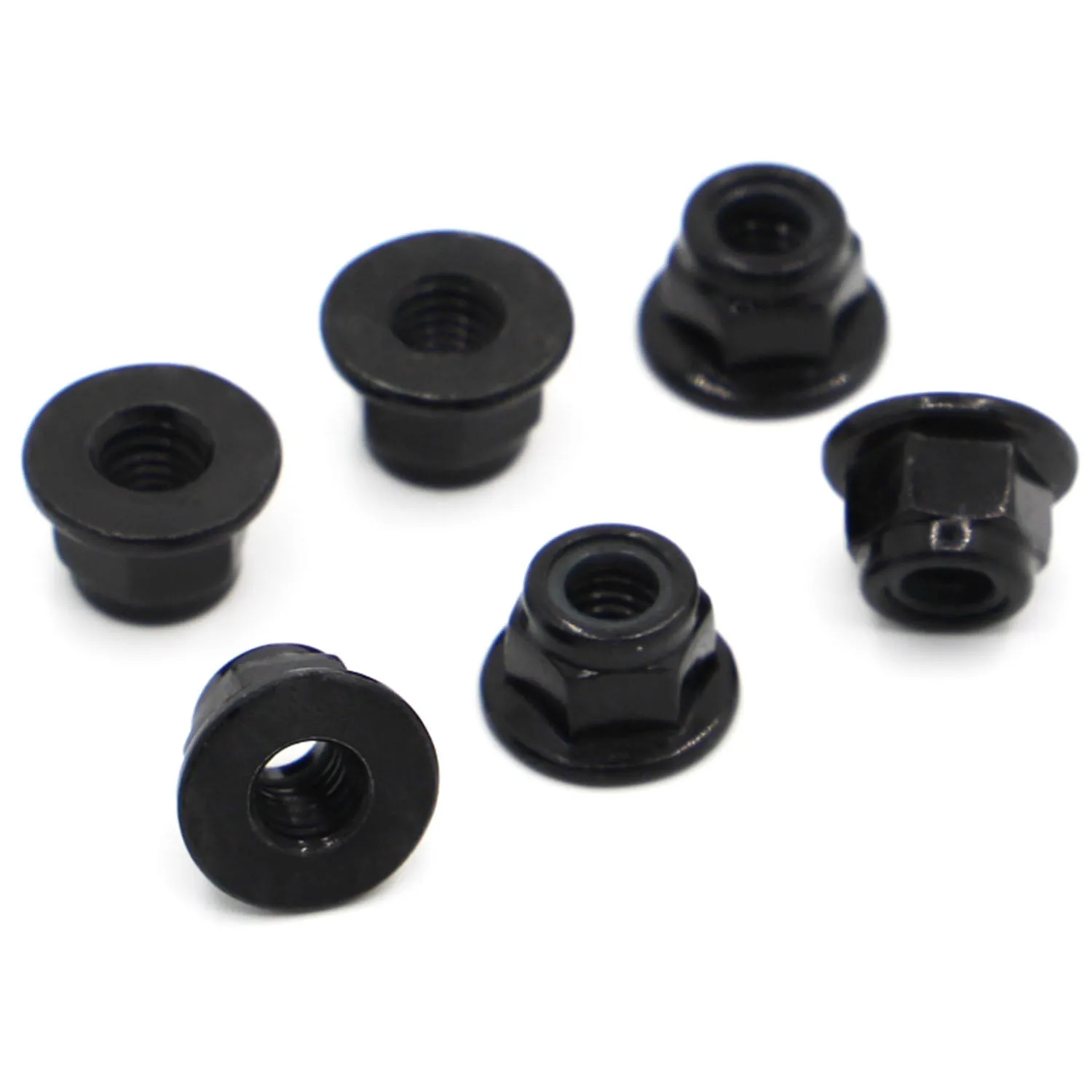 100 Authentic Low prices storewide 10pcs M8 Black Flange Nylon Insert Lock Nuts Hex Flange Lock