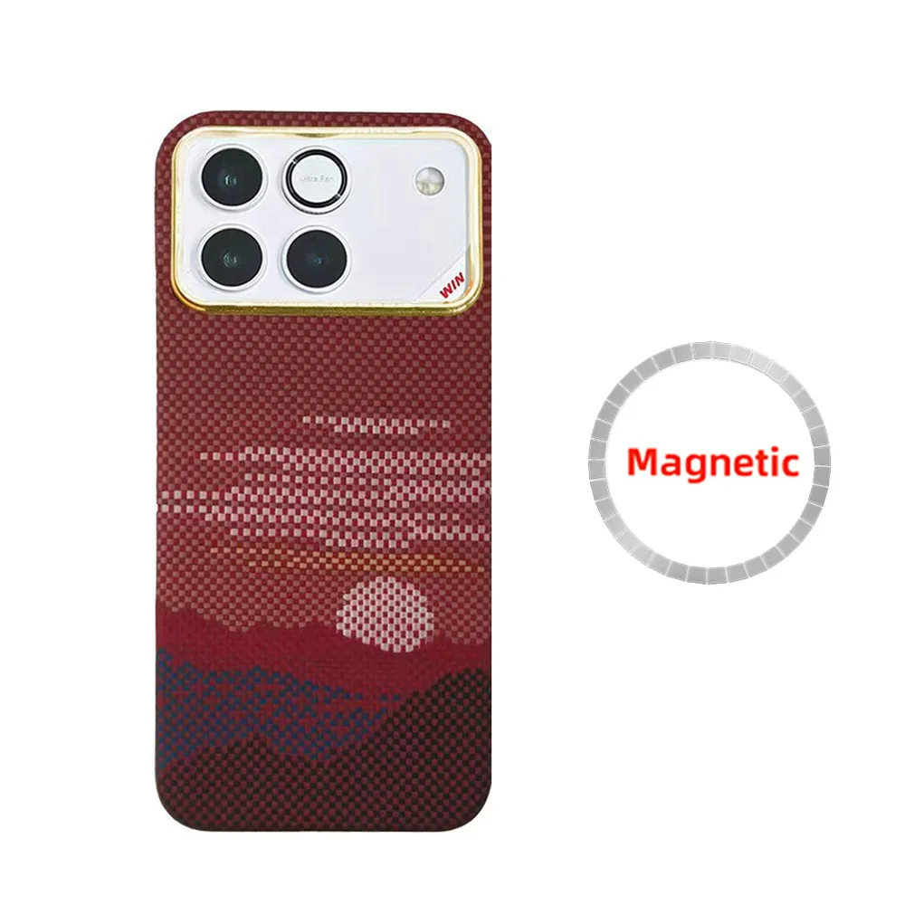 Luxury Aramid Fiber Magnetic Carbon Fiber Protective Phone Case