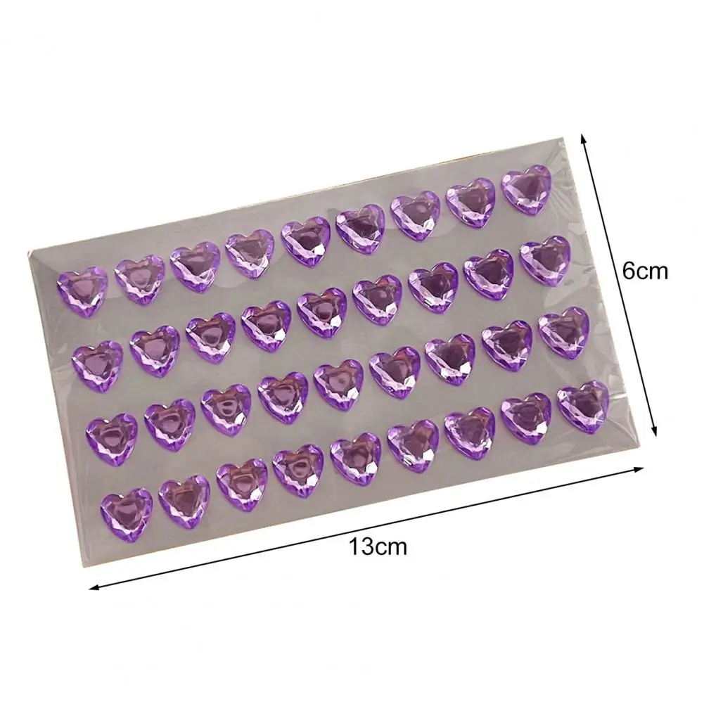 6Pcs Heart Rhinestone Stickers Self-Adhesive, Bling Zambia