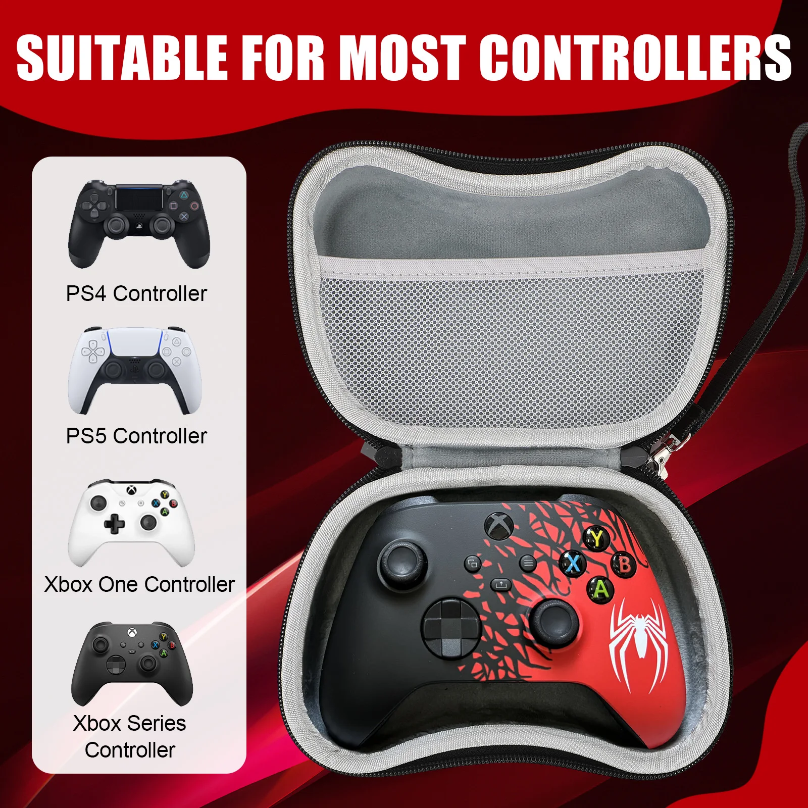 EVA Hard Gamepad Case Portable Zipper Pouch Shockproof Controller