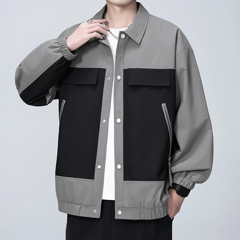 Jackets for Men Fashion Casual Cargo Jacket Men Antumn Winter Coats Outwear High Streetwear Patchwork Hip Hop Mens Clothing Top 4