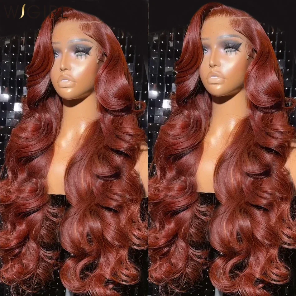 

Reddish Brown 13x4 Body Wave Lace Front Wig Brazilian 13x6 Hd Lace Frontal Wig Preplucked Dark Red Brown 4x4 Closure Human Hair