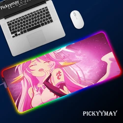 Nenhum jogo sem vida jogos mousepad jogo slipmat rgb led configuração gamer decoração legal mouse pad pc república dos jogadores com tapete de cabo