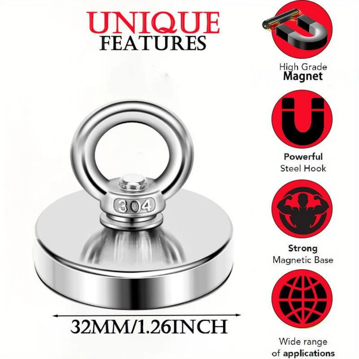 Premium Heavy-Duty Magnetic Hook Set - Durable Circular Magnet