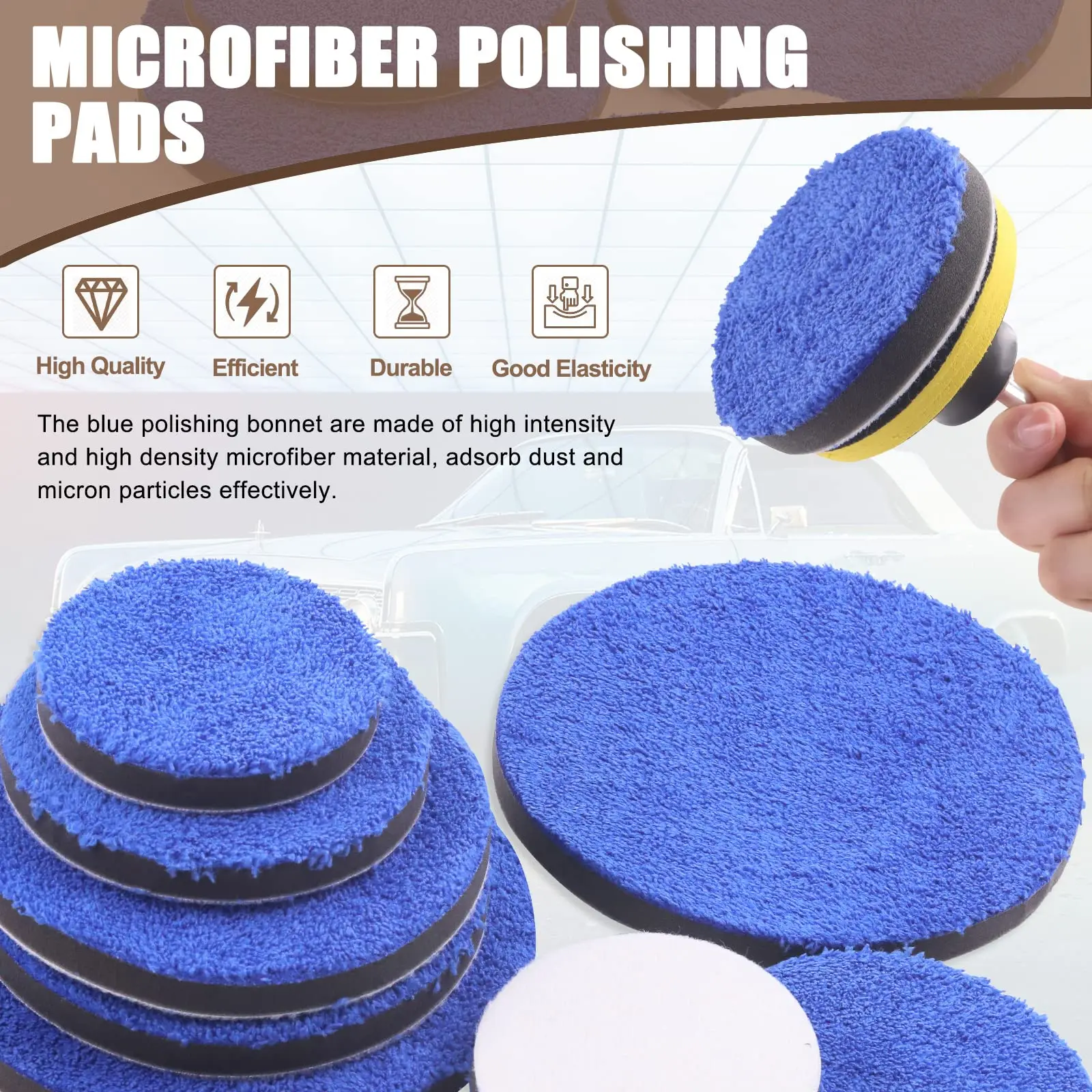3/4/5/6/7 Inch Removing Wax er Pads Microfiber Polishing Pad Replaceable ing Pads For DA/RO Polisher Car Wash Clean