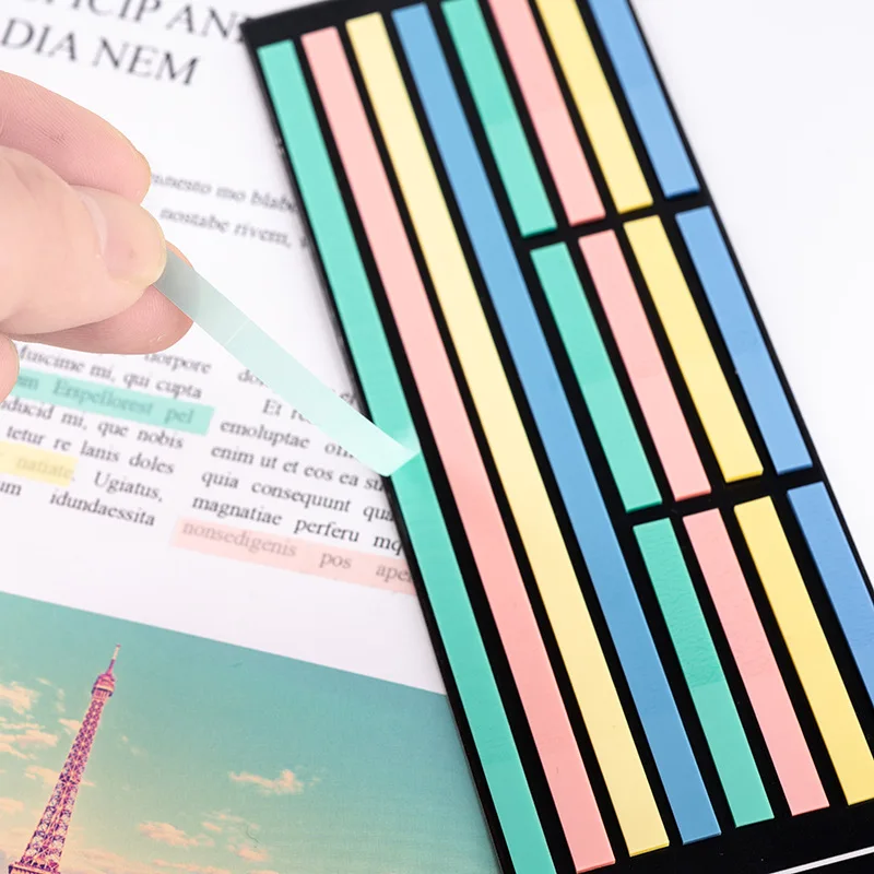 6Packs/Set Sticky Transparent Sticky Notes Self-Adhesive BookMarkers Annotation Reading Book Clear Tab Kawaii Cute Stationery 2