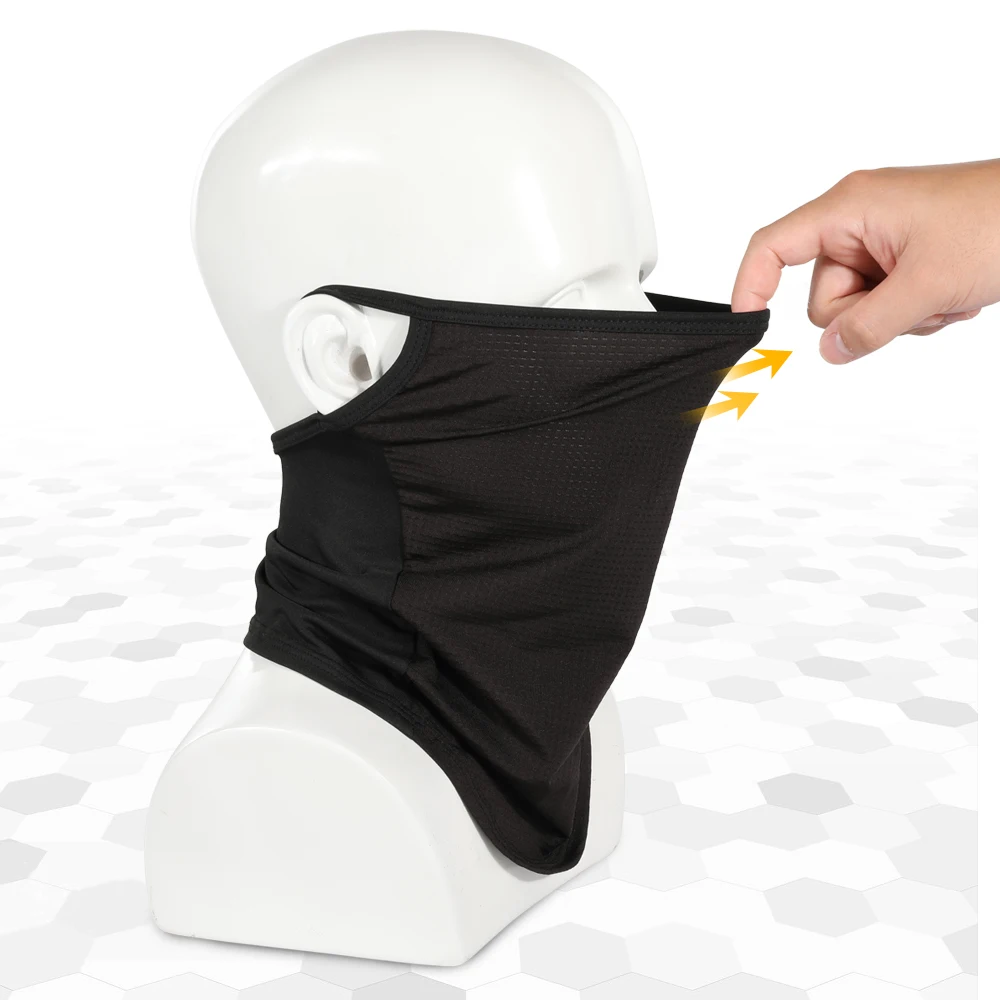 Masque d'équitation respirant en soie glacée, protection solaire, cache-cou, élastique, pour hommes et femmes_voghion.com