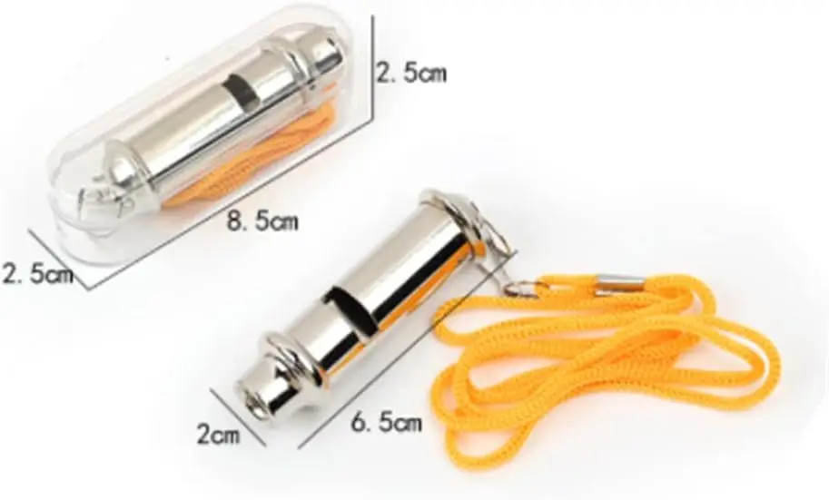 1/2Pcs Silver Metal Whistle With Lanyard Security For Outdoor First Aid Emergency Tool Hike Climb Camp Referee's Whistles