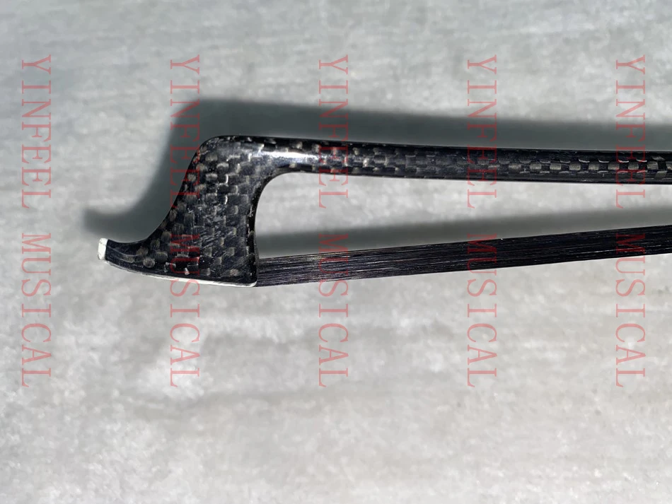 light 1pcs of Carbon Fiber 4/4 Cello Bow braid weave carbon fiber black Horse Hair gold snakewood frog FLEUR DE LIS frog