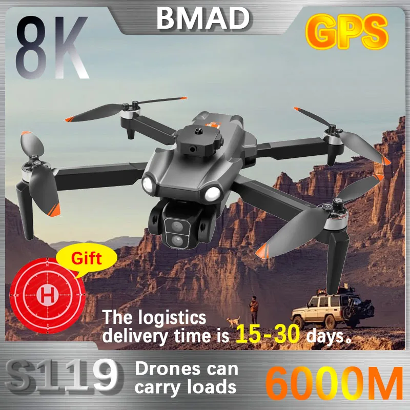 

BMAD New S119 brushless UAV aerial photography aircraft optical flow fixed height remote control Aircraft Portable Easy Operate