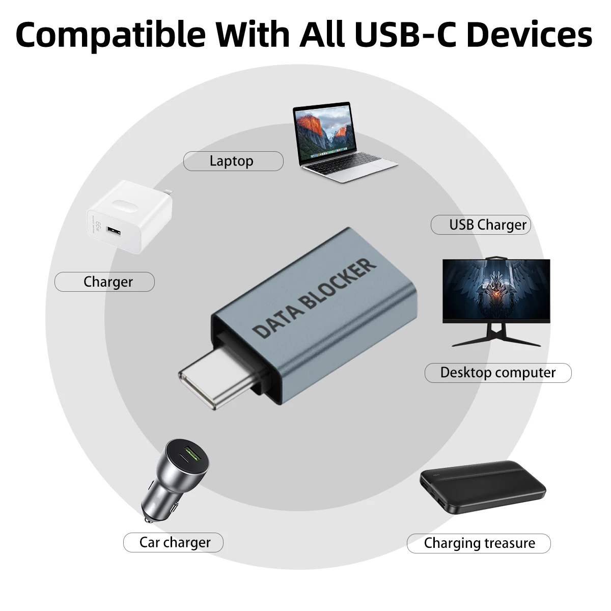USB 데이터 차단기 타입 C 보안 어댑터 안티-주스잭킹 프로텍터 휴대폰 PC 노트북용 충전 안전 장치