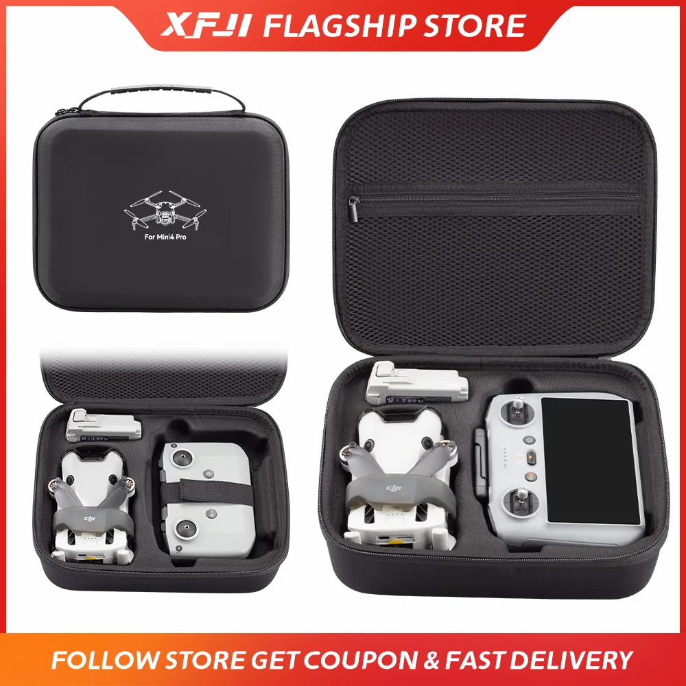 Carrying Case for DJI Mini 4 Pro Storage Bag Drone Accessories Hard Shell Box for Mini4 Pro Snowflake Cloth Splash-proof Handbag