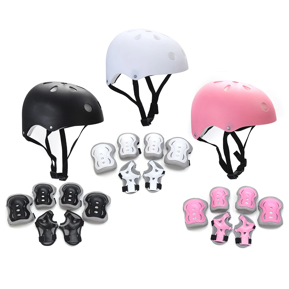 7Pcs Helmet with Knee Pad Elbow Pads Wrist Guards Kids Protective Gear Set for Bicycle Cycling Skateboard Scooter Skating